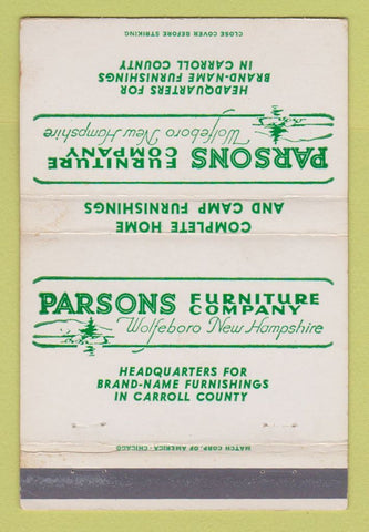 Matchbook Cover - Parsons Furniture Company Wolfeboro NH 40 Strike