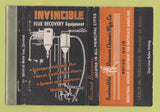 Matchbook Cover - Invincible Vacuum Cleaners Dover OH WEAR 40 Strike