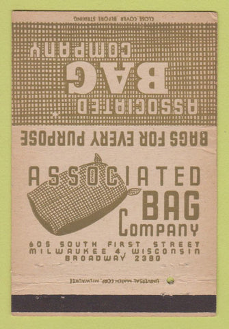 Matchbook Cover - Associated Bag Company Milwaukee WI 40 Strike