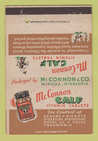 Matchbook Cover - McConnon Calf Vitamins Winona MN WEAR 40 Strike