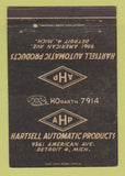 Matchbook Cover - Hartsell Automatic Products Detroi MI 40 Strike