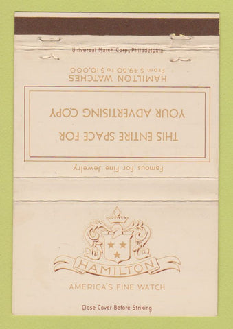 Matchbook Cover - Hamilton Watches WEAR 40 Strike