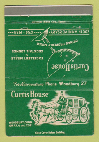 Matchbook Cover - Curtis House Woodbury CT 1954 40 Strike