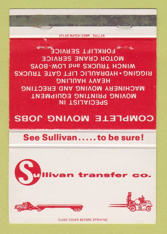 Matchbook Cover - Sullivan Transfer Trucking Dallas Houston TX 40 Strike