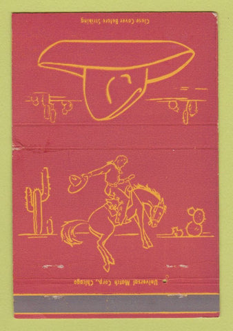 Matchbook Cover - Fred Harvey Cowboy Scene RED 40 Strike