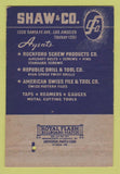 Matchbook Cover - Aircraft Bolts Screws Pins Shaw Los Angeles CA 40 Strike