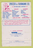 Matchbook Cover Spritzer & Fuhrmann Netherlands Antilles gifts watches 40 Strike