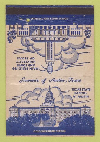 Matchbook Cover - Austin TX Tourism Souvenir 40 Strike