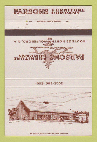 Matchbook Cover - Parsons Furniture Company Wolfeboro NH 40 Strike