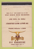 Matchbook Cover - Bryan's Pit BBQ Los Angeles? CA 40 Strike