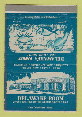 Matchbook Cover - Delaware Room Restaurant New Castle DE 40 Strike