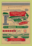 Matchbook Cover - Baker's Motel Zanesville OH WEAR 40 Strike