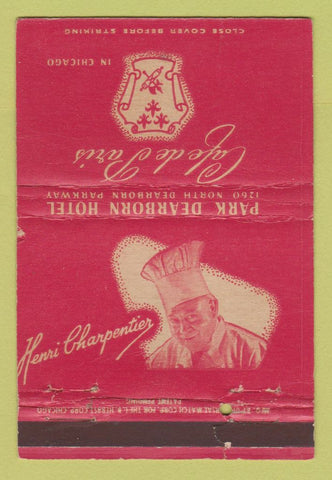 Matchbook Cover - Cafe de Paris Chicago IL Park Dearborn Hotel WEAR 40 Strike