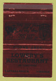 Matchbook Cover - Lowery's Restaurant Tappahannock VA WEAR 40 Strike