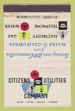 Matchbook Cover - Citizens Utilities Company 40 Stick