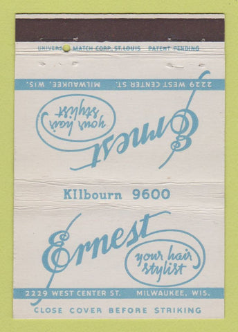 Matchbook Cover - Ernest Hair Salon Milwaukee WI 40 Strike