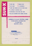 Matchbook Cover - Sun X Glass Tinting Huntington WV 40 Strike