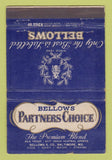 Matchbook Cover - Bellows Partners Choice Whiskey Baltimore MD 40 Stick