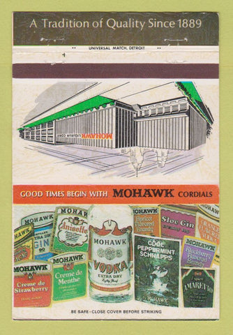 Matchbook Cover - Mohawk Cordials Liquor Detroit MI 40 Strike