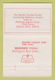 Matchbook Cover - Mohawk Cordials Liquor Detroit MI 40 Strike