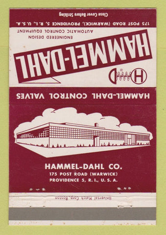 Matchbook Cover - Hammel Dahl Control Valves Providence RI 40 Strike