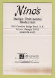 Matchbook Cover - Nino's Italian Restaurant Atlanta GA WEAR 40 Strike