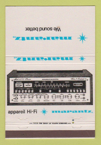 Matchbook Cover - Marantz Hi Fi Stereo 40 Strike