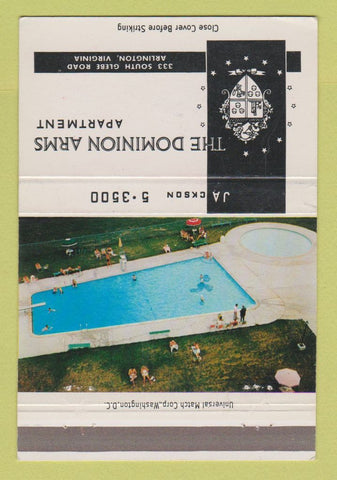 Matchbook Cover - Dominion Arms Apartment Arlington VA 40 Strike