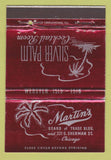 Matchbook Cover - Martin's Chicago IL Silver Palm Cocktail Room 40 Strike