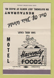 Matchbook Cover - Out of This World Restaurant Motel San Jose CA WHITE 40 Strike