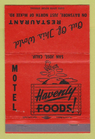 Matchbook Cover Out of This World Restaurant Motel San Jose CA ORANGE 40 Strike