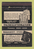 Matchbook Cover - Wanamaker's Studio Upholstering Detroit MI 40 Strike