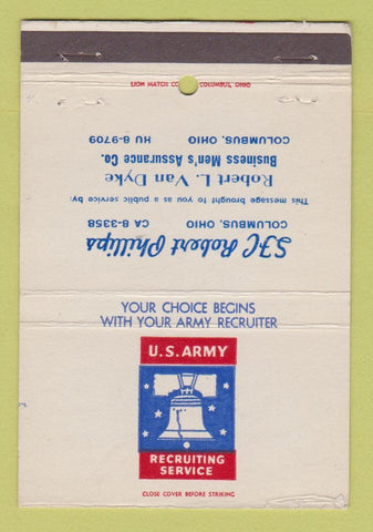 Matchbook Cover - US Army Recruiting Columbus OH 40 Strike