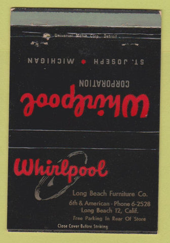 Matchbook Cover - Whirlpool Appliances Long Beach CA Furniture WEAR 40 Strike