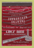 Matchbook Cover - Chez Ami Theatre Restaurant Buffalo NY WEAR 40 Strike