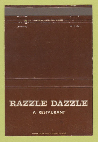 Matchbook Cover - Razzle Dazzle Restaurant Santa Monica CA 40 Strike