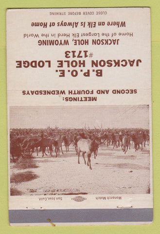 Matchbook Cover - Elks Lodge Jackson Hole WY 40 Strike