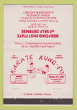 Matchbook Cover - Bedford Institute Self Defense Karate 40 Strike