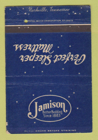 Matchbook Cover - Jamison Bedding Mattress Nashville TN 40 Strike