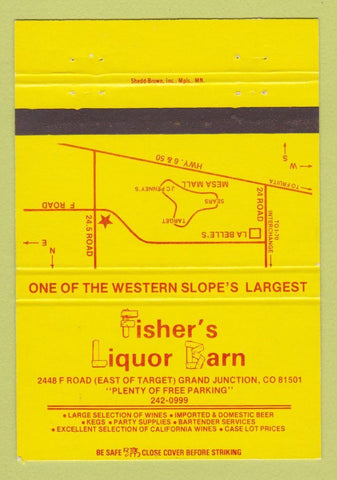 Matchbook Cover - Fisher's Liquor Barn Grand Junction Colorado 40 Strike