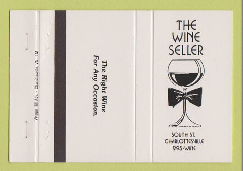 Matchbook Cover - The Wine Seller Charlottesville VA liquor 40 Strike