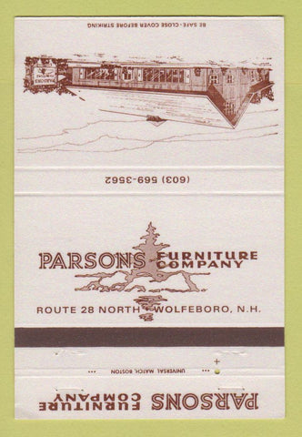 Matchbook Cover - Parsons Furniture Company Wolfeboro NH 40 Strike