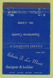 Matchbook Cover - Edwin La Mont Builder WEAR 40 Stick