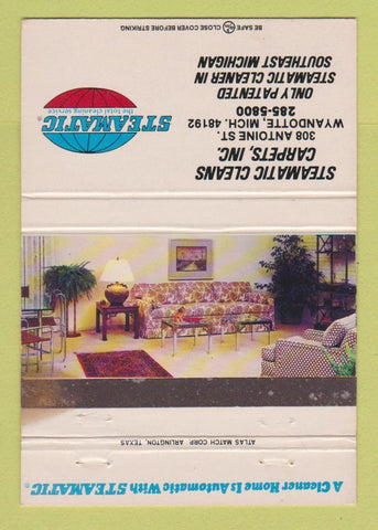 Matchbook Cover - Steamatic Carpet Cleaning Wyandotte MI 40 Strike