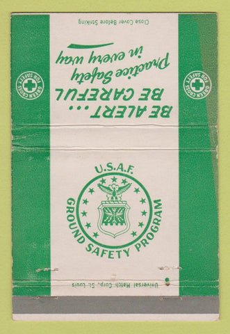 Matchbook Cover - US Air Force Ground Safety Program postcard WEAR 40 Strike