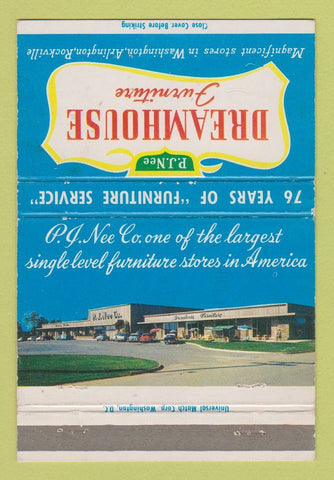 Matchbook Cover PJ Nee Dreamhouse Furniture Arlington VA Rockville MD 40 Strike