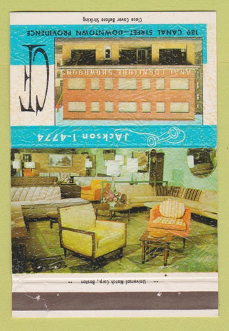 Matchbook Cover - Canal Furniture Showroom Providence RI WEAR 40 Strike