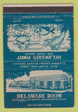 Matchbook Cover - Delaware Room Restaurant New Castle DE WEAR 40 Strike