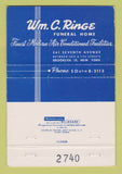 Matchbook Cover - Wm Ringe Funeral Home Brooklyn NY 40 Strike