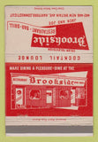 Matchbook Cover - Brookside Restaurant Hartford CT 40 Strike